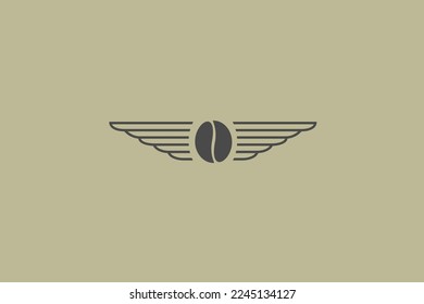 Illustration, Vektorgrafik von Kaffeebohnen mit Flügeln. Gut für das Coffee Shop-Logo