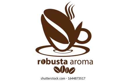 Illustration vector graphic of coffee beans in a warm glass cup. Good for the logo design concept of coffee lovers who have character.