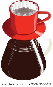 Illustration vector graphic of coffee brewer or coffee dripper. Best for coffee shop flyer design.