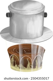 Illustration vector graphic of coffee brewer or coffee dripper. Best for coffee shop flyer design.