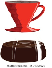 Illustration vector graphic of coffee brewer or coffee dripper. Best for coffee shop flyer design.