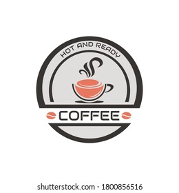 illustration vector graphic of coffee in a cup with coffee beans showing smoke, perfect for coffee, drink, cafe, restaurant, resto, etc.