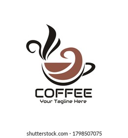 illustration vector graphic of the coffee in the glass gives off steam, perfect for coffe logo, drink, cafe, restaurant, bar, etc.

