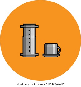 Illustration vector graphic of coffee maker.