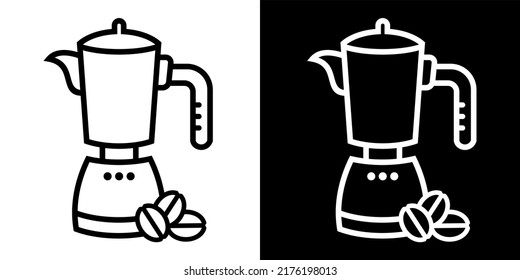 Illustration Vector Graphic of coffee maker, coffee machine, mokad rink icon