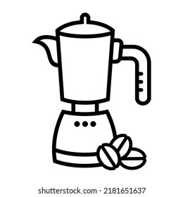 Illustration Vector Graphic of coffee maker, coffee machine, mokad rink icon