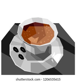 Illustration vector graphic of Coffee Milk With Coffee Bean on the table