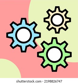 Illustration Vector Graphic of Cogs, gear, setting Icon