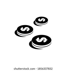 Illustration vector graphic of coins icon. Concept flat design. Perfect for icon, poster, banner, web, label, sign, symbol, card, template, application, etc.