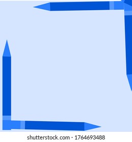 ilustración vectorial de una colección de lápices azules o formas que forman varias composiciones o posiciones que se cruzan en varias direcciones