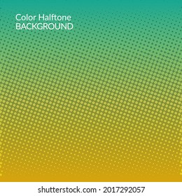 Illustration of vector graphic color Gradient halftone pattern diagonal vector illustration. Green dots, yellow halftone texture. 
Pop Art green yellow halftone, comics Background. Background