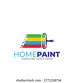 Illustration vector graphic of colored house paintings logo design template
