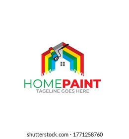 Illustration vector graphic of colored house paintings logo design template