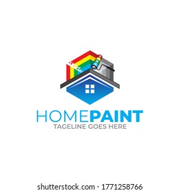 Illustration vector graphic of colored house paintings logo design template