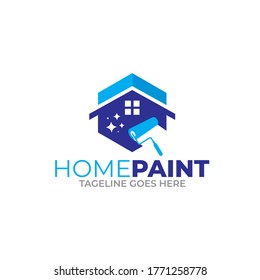 Illustration vector graphic of colored house paintings logo design template