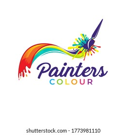 Illustration vector graphic of colored paintings logo design template