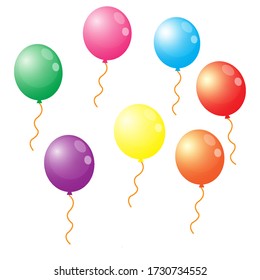 Illustration Vector Graphic of Colorful Balloon. Perfect for Birthday