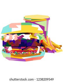 Illustration vector graphic of colorful Burger Design. Creative Artwork