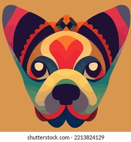 illustration Vector graphic of colorful dog in tribal style isolated good for logo, icon, mascot, print or customize your design