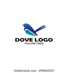 Illustration vector graphic of colorful dove bird logo