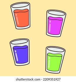 Illustration vector graphic of colorful juice