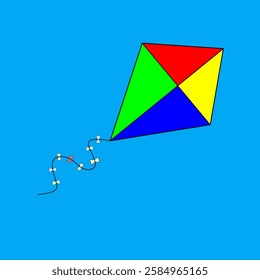 Illustration vector graphic of a colorful kite