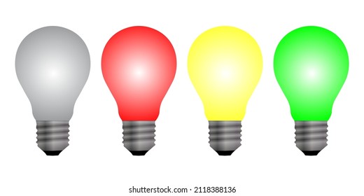 Illustration vector graphic of colorful light bulb icon