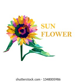 Illustration vector graphic of colorful sunflower logo