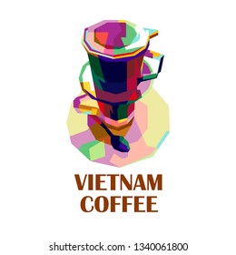 Illustration vector graphic of colorful Vietnam coffee logo