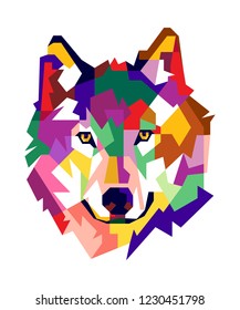 Illustration vector graphic of colorful Wolf. Creative Artwork 