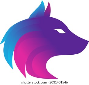 Illustration vector graphic of colorful wolf logo, perfect for team squad logo, or market product