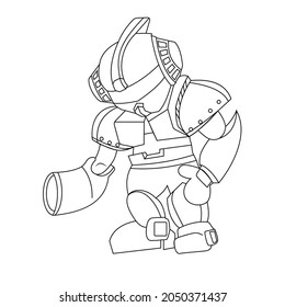 Illustration vector graphic of Coloring Book Cyborg Human Perfect For Coloring Book Children, Education
