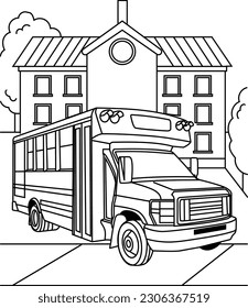 Illustration Vector Graphic Of Coloring Book Bus School Perfect For Coloring Book Children