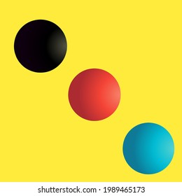 Illustration vector graphic of colors ball with yellow background