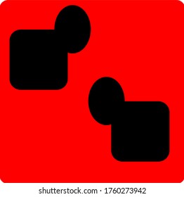 illustration vector graphic of combination of circle cubes put together concept design with red background