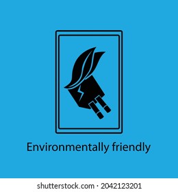ilustración vectorial gráfico de combinación de tecnología y naturaleza.charger e icono de hoja .good para un producto energético respetuoso con el medio ambiente

