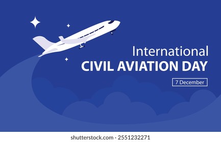 ilustração vetor gráfico de aviões comerciais planam acima, perfeito para o dia internacional, dia da aviação civil internacional, comemorar, cartão de saudação, etc.