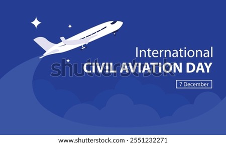 illustration vector graphic of Commercial planes glide overhead, perfect for international day, international civil aviation day, celebrate, greeting card, etc.