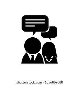 Illustration vector graphic of communication, consulting Isolated icon. Concept flat design. Perfect for icon, poster, banner, web, label, sign, symbol, card, template, application, etc.