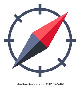 Illustration vector graphic of compass in flat design. perfect for brand, logo, icon, tshirt.