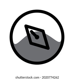 Ilustración Gráfico vectorial del icono de brújula