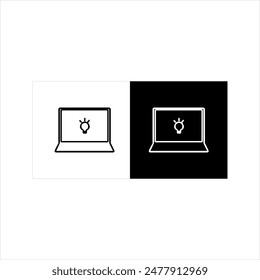 illustration vector graphic of computer icon, black and white