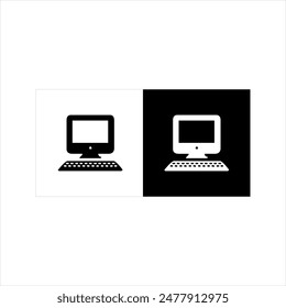 illustration vector graphic of computer icon, black and white