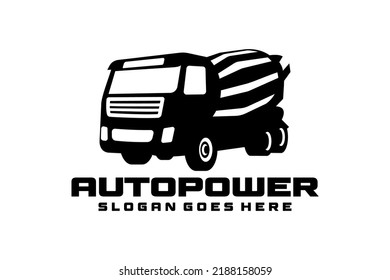 Illustration vector graphic of concrete mixer truck logo vector template.