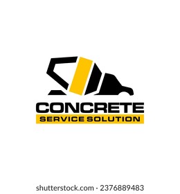 Illustration vector graphic of concrete mixer truck construction logo vector template