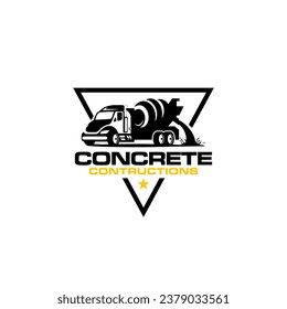 Illustration vector graphic of concrete mixer truck construction logo vector template