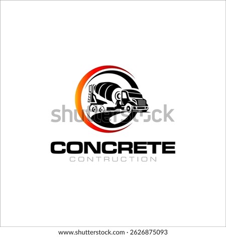 Illustration vector graphic of concrete mixer trucks logo design template