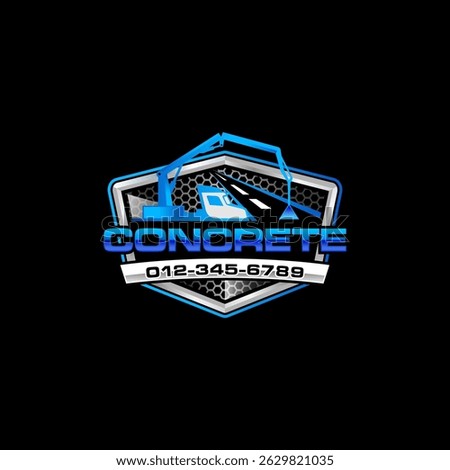 Illustration vector graphic of concrete mixer trucks logo design template