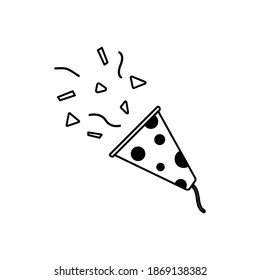 Ilustración vectorial gráfico del icono de confeti. Concepto de diseño plano. Perfecto para afiches, banner, web, símbolo, aplicación, tarjeta, plantilla, encuadernador, logotipo, dibujos animados, etc.