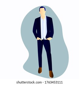 Ilustración vectorial gráfico de hombre de confianza. Perfecto para usar para el carácter de interfaz de usuario.